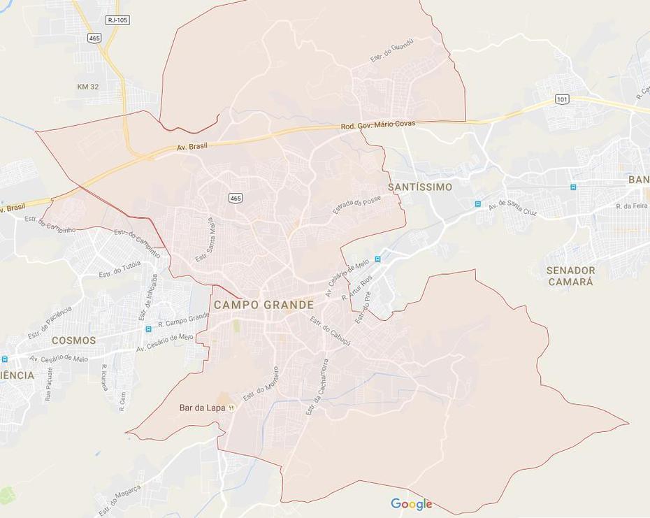 Campo Grande Map – Map Of Campo Grande (Bresil), Campo Grande, Brazil, Campo Grande Fault, Campo Grande