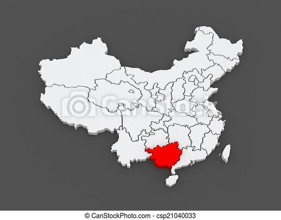 China  Transparent, China Atlas, Region. China, Zhugang, China