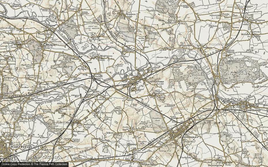 Historic Ordnance Survey Map Of Castleford, 1903, Castleford, United Kingdom, Devon County  England, South Devon