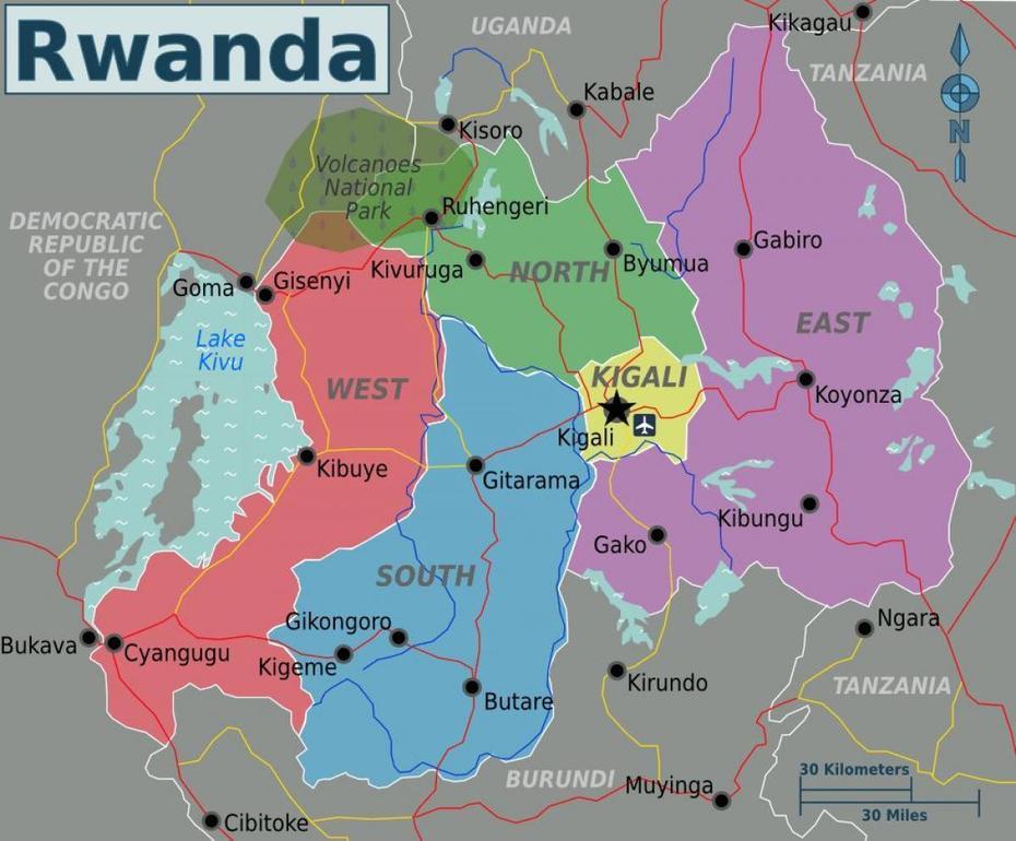 Kigali, Ruanda Mappa – Mappa Di Kigali Rwanda (Africa Orientale Africa), Kigali, Rwanda, Rwanda On A, Rwanda Physical