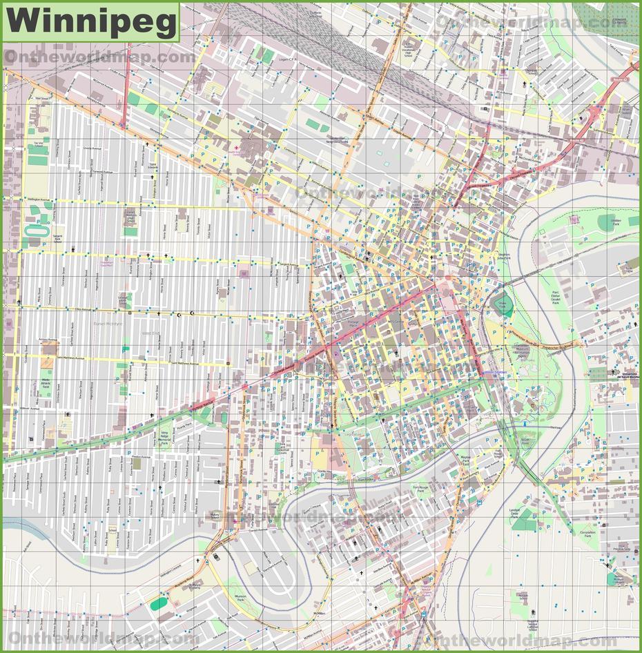 Large Detailed Map Of Winnipeg, Winnipeg, Canada, Winnipeg Beach, Winnipeg Mb