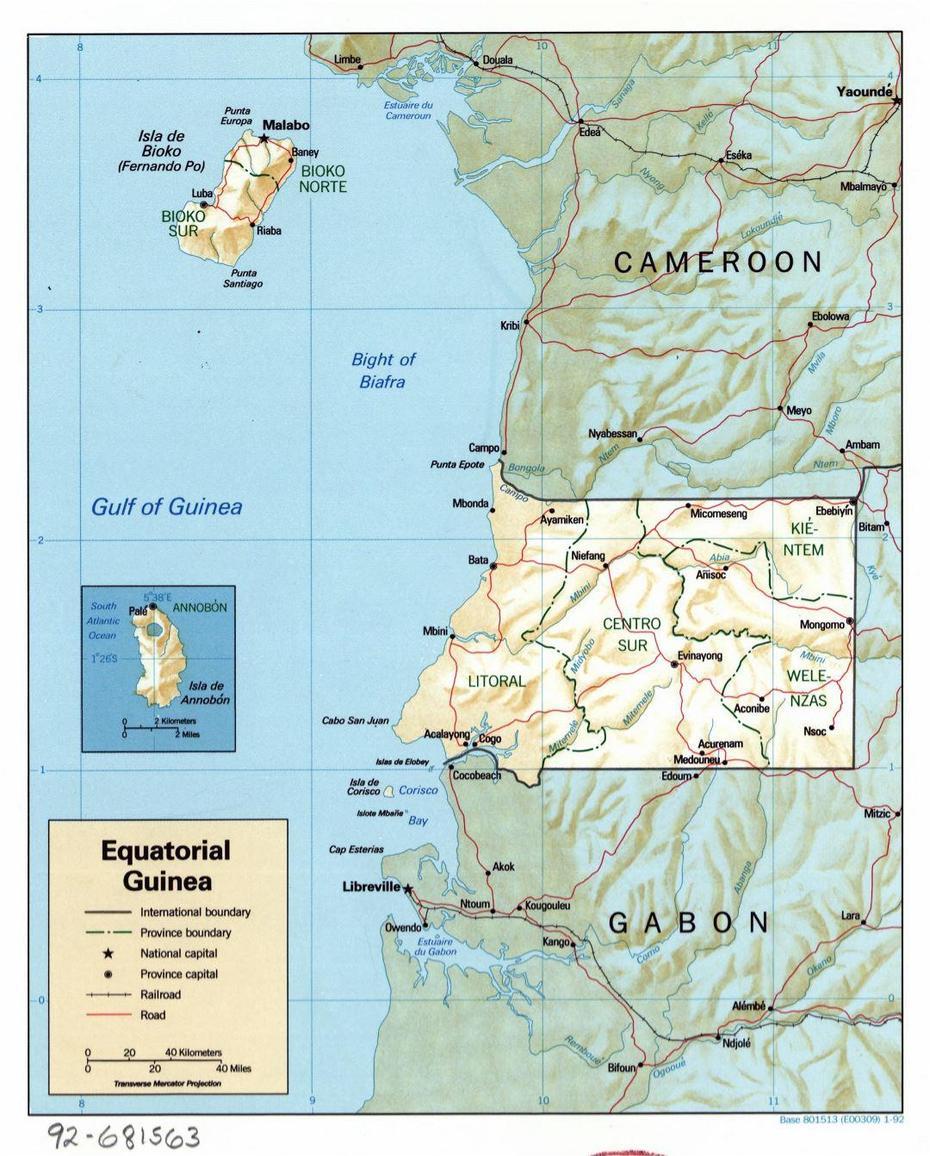 Large Detailed Political And Administrative Map Of Equatorial Guinea …, Santiago De Baney, Equatorial Guinea, Santiago De Baney, Equatorial Guinea