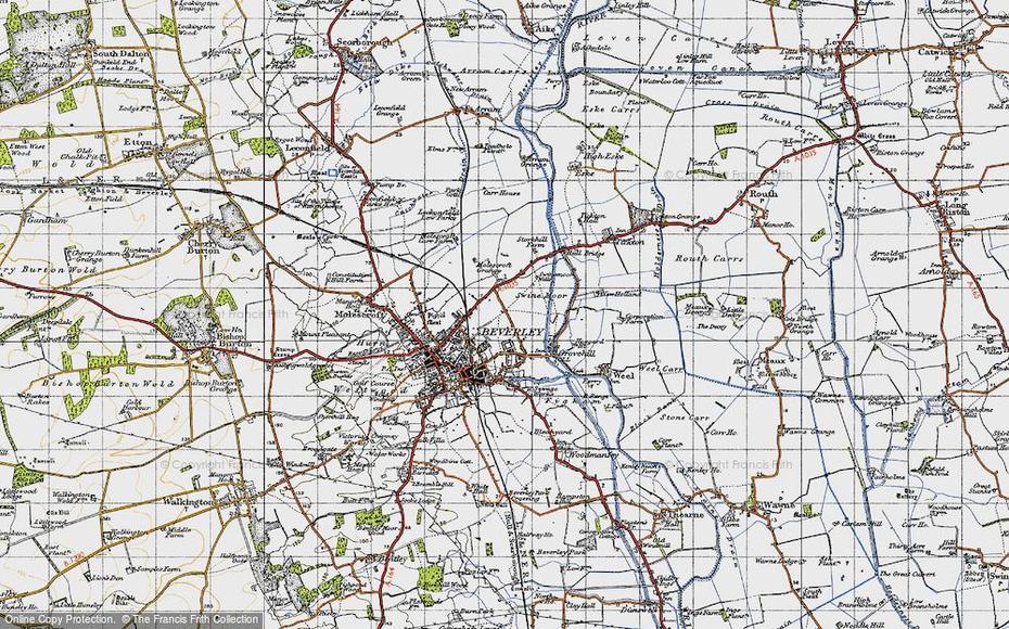 Map Of Beverley, 1947 – Francis Frith, Beverley, United Kingdom, Downloadable  Of England, Yorkshire Dales England