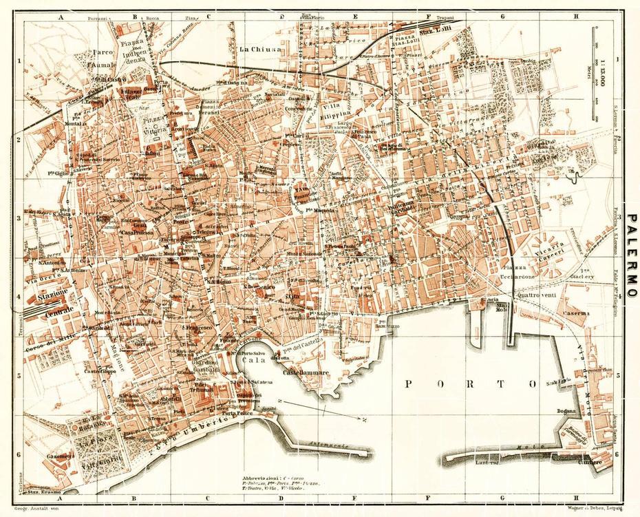 Old Map Of Palermo In 1912. Buy Vintage Map Replica Poster Print Or …, Palermo, Italy, Palermo Sicily, Cefalu Italy