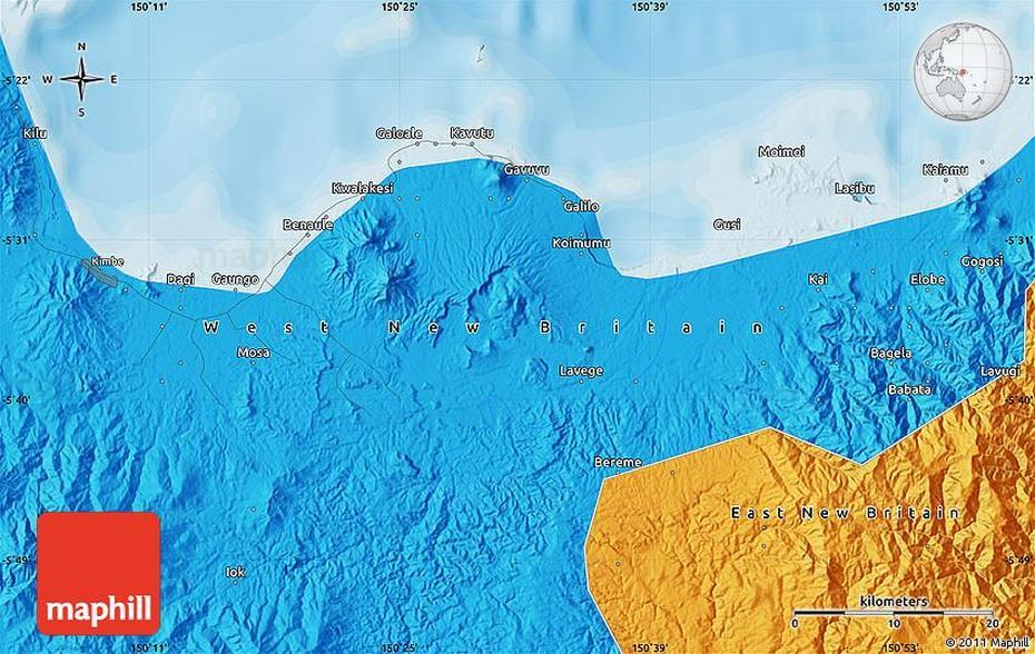 Political Map Of Kimbe, Kimbe, Papua New Guinea, Papua New Guinea Towns, Papua New Guinea Ports