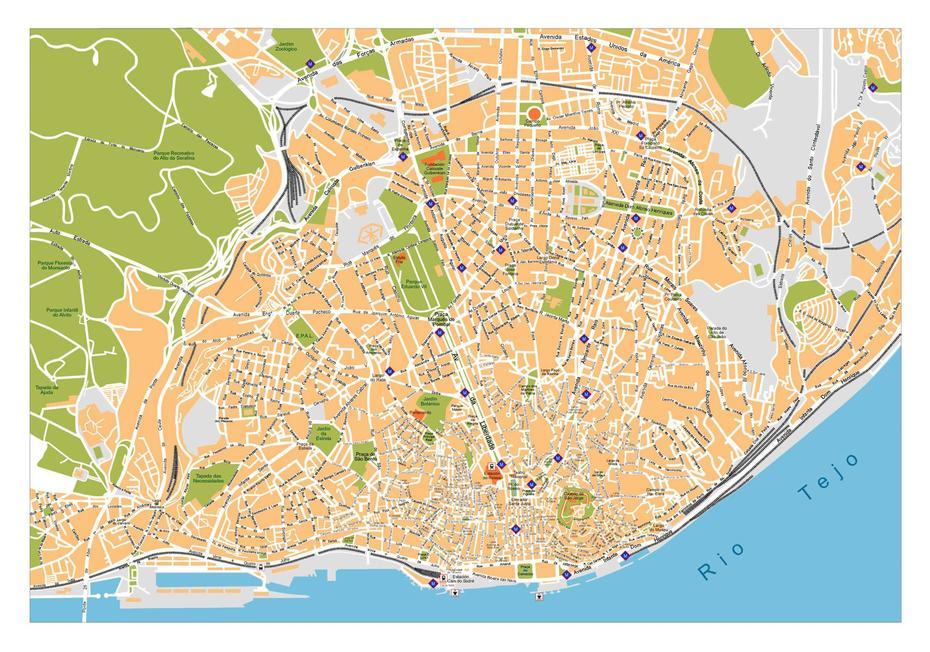 Portugal City, Lisbon Coast, Detailed Road, Lisbon, Portugal