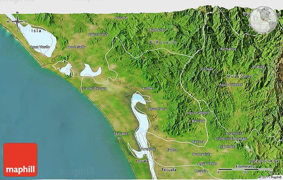 Satellite 3D Map Of Escuinapa, Escuinapa, Mexico, El  Tepeyac, Cerro Del  Tepeyac