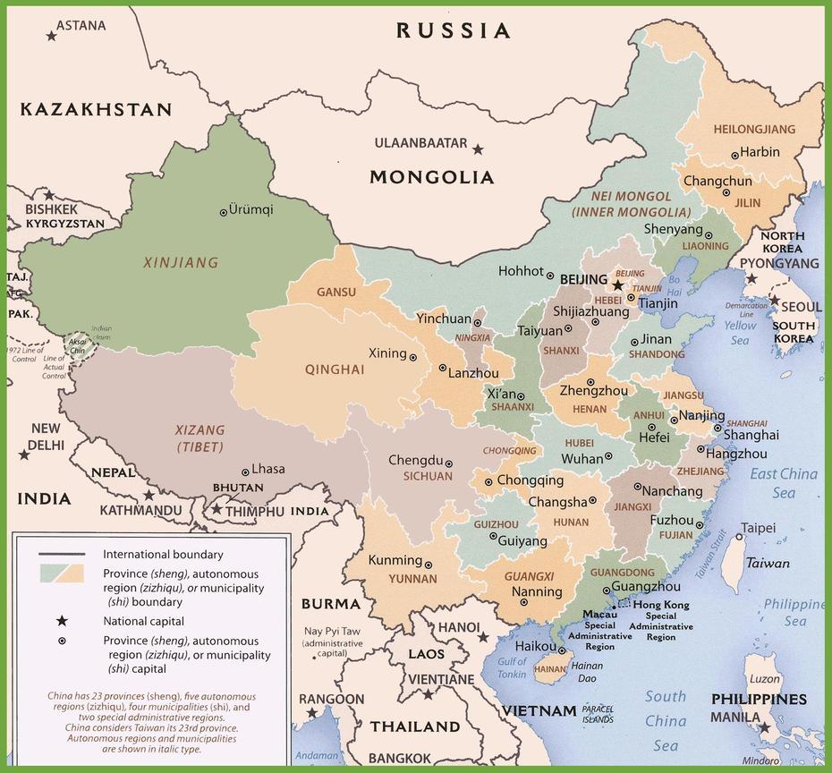 China Political Map, Sanzhou, China, Qinhuangdao China, Jining China