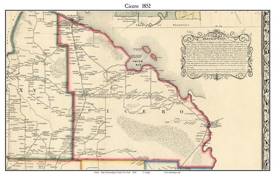 Cicero, New York 1852 Old Town Map Custom Print – Onondaga Co. – Old Maps, Cicero, United States, Town Of Cicero Ny, Cicero Ave