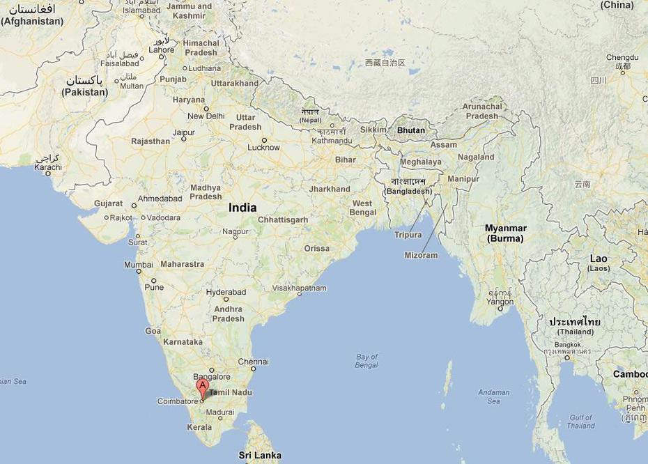 Coimbatore Map, Coimbatore, India, Chennai On India, Coimbatore On