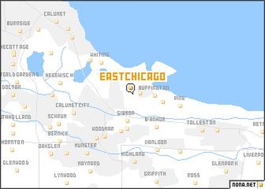 East Chicago (United States – Usa) Map – Nona, East Chicago, United States, Chicago America, Old Chicago