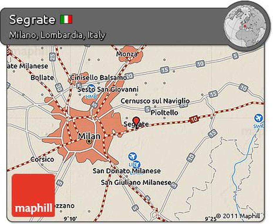 Free Shaded Relief Map Of Segrate, Segrate, Italy, Maenza Italy Homes, Michelle  Maenza