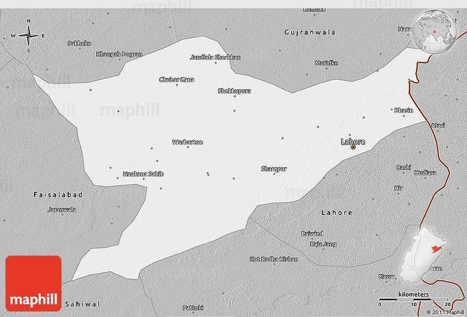 Gray 3D Map Of Sheikhupura, Shekhupura, Pakistan, Nankana Sahib Pakistan, Pakistan Architecture