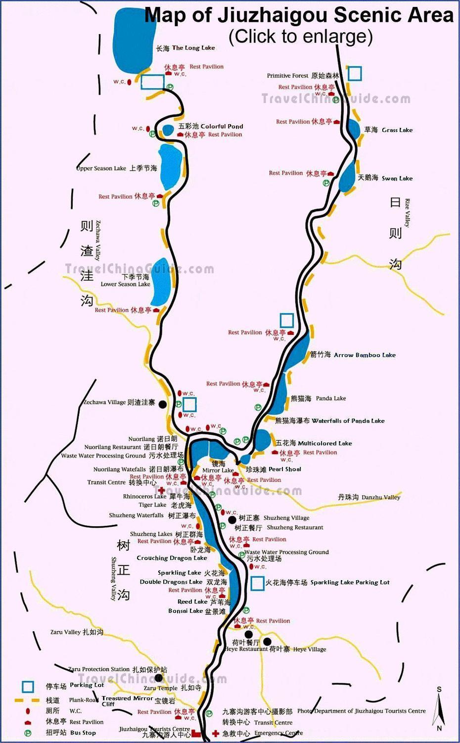 Jiuzhaigou Map, Jieshou, China, China  Simple, Eastern China