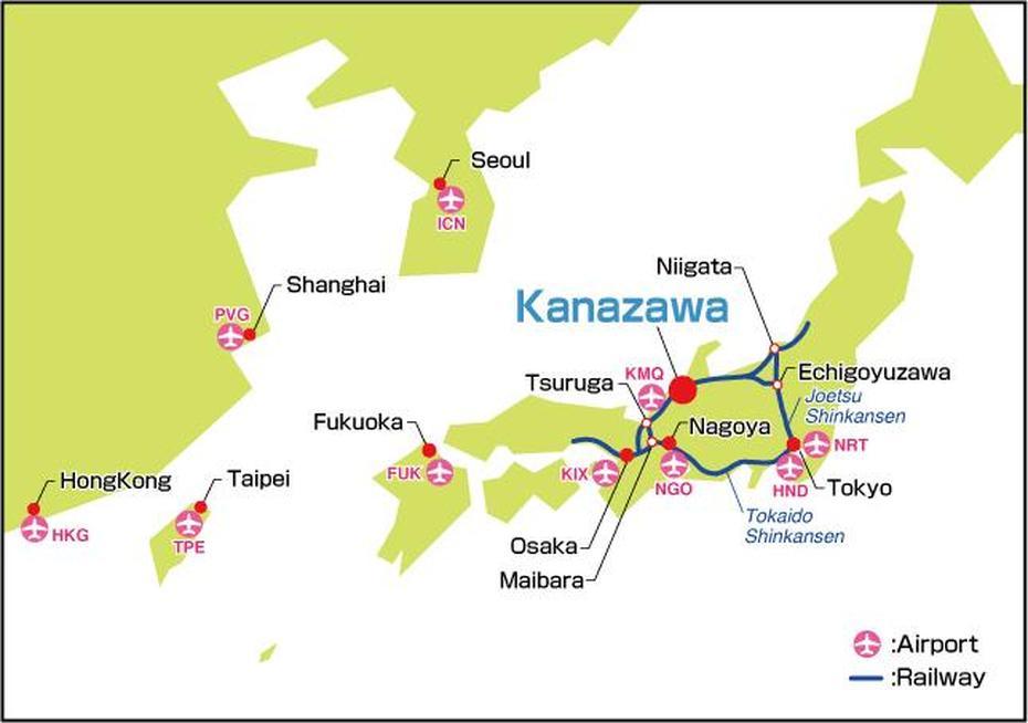 Kanazawa Map, Kanazawa, Japan, Nagasaki Japan, Okinawa Japan