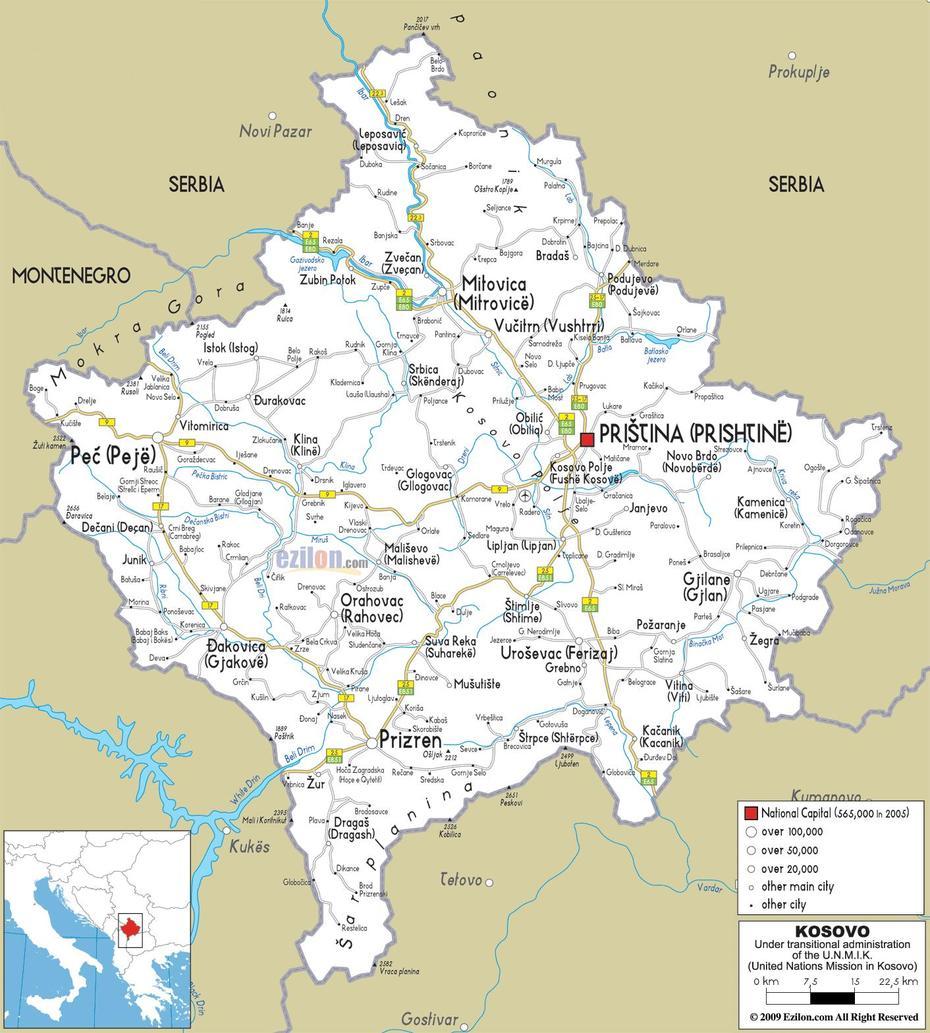 Kosovo Map, Klinë, Kosovo, Kosovo  In Europe, Kosovo  Outline
