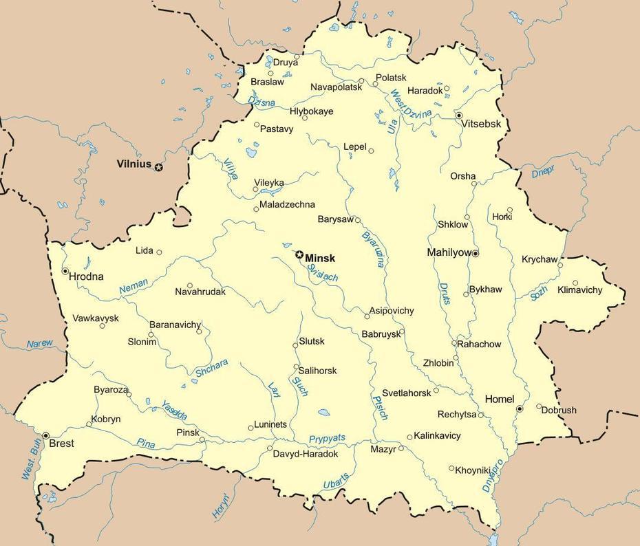 Map Of Belarus – Map Of Belorussia (Eastern Europe – Europe), Byaroza, Belarus, Belarus  With Cities, Belarus On World