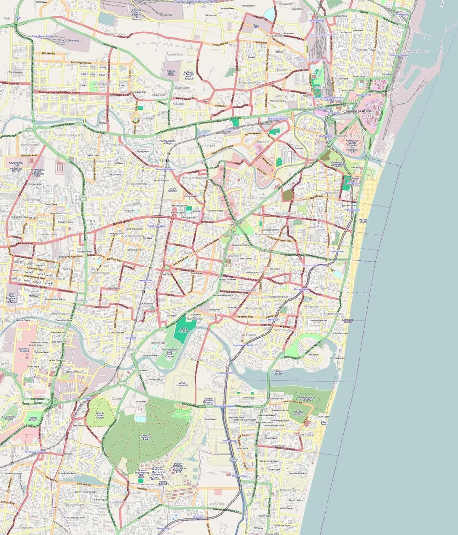 Map Of Chennai – Mapsof, Chennai, India, Chennai Political, Madurai India