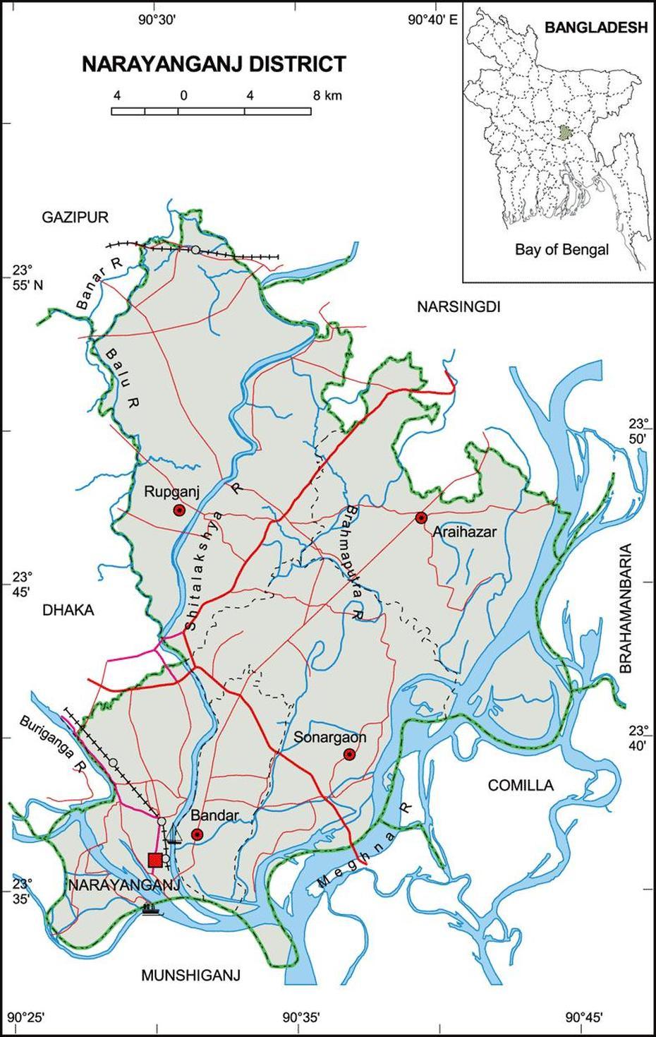 Maps Of Bangladesh: Political Map Of Narayanganj District, Nārāyanganj, Bangladesh, Bangladesh Physical, Bangladesh Road