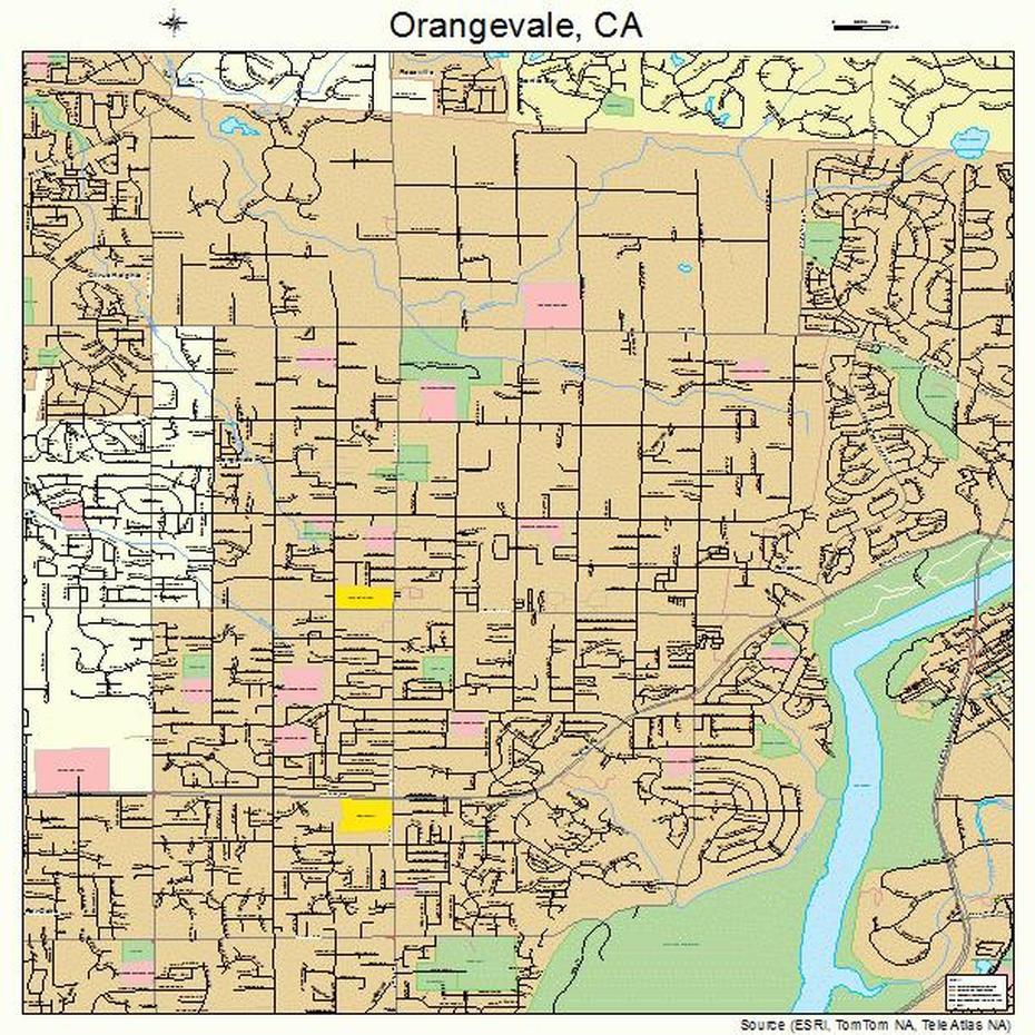 Orangevale California Street Map 0654092, Orangevale, United States, Roseville Ca, Orangevale Weather