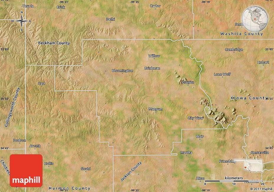 Satellite Map Of Greer County, Greer, United States, Greer Az, Greer Howard