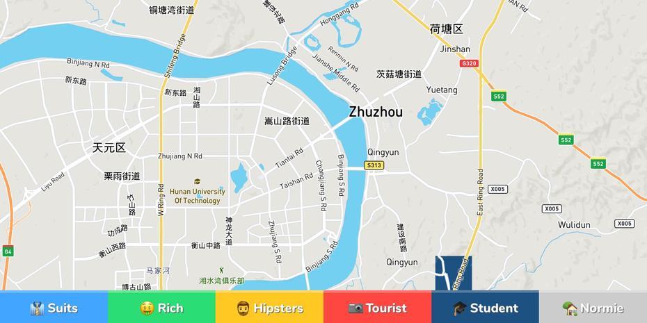 Zhuzhou Neighborhood Map, Zhuozhou, China, Liu  Shan, Zhu  Yuanzhang