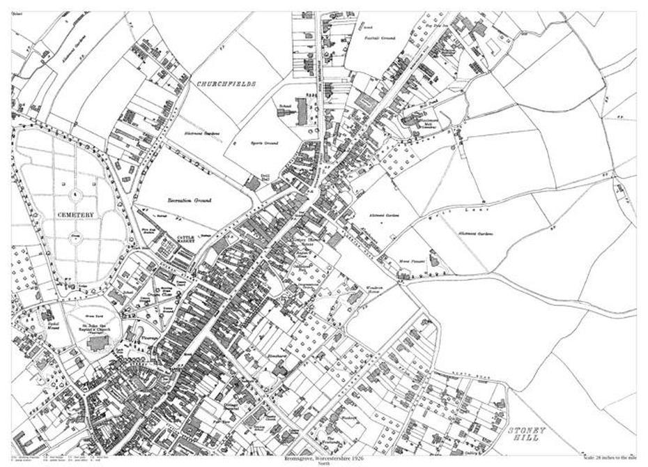 Bromsgrove (North) 1926 Map – Old Maps Of Worcestershire, Bromsgrove, United Kingdom, Bromsgrove, United Kingdom