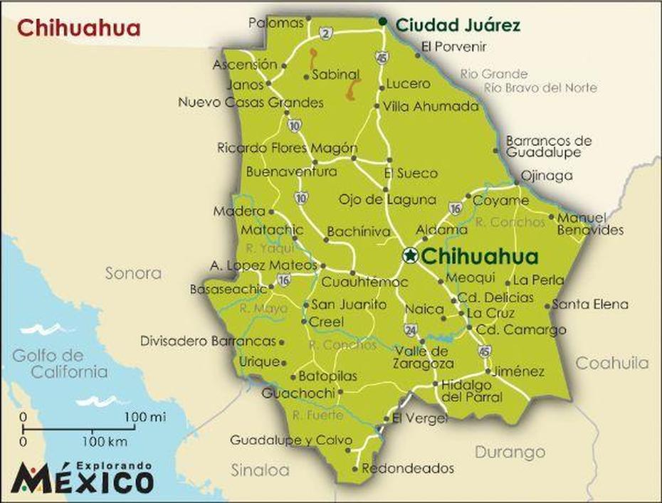 Chihuahua Map | Gallery For Mexico State Maps Chihuahua Map Map Of …, Chihuahua, Mexico, Escudo De Chihuahua, A De Chihuahua