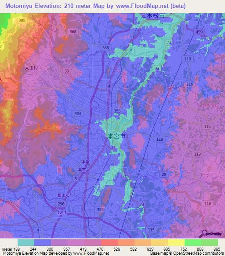 Elevation Of Motomiya,Japan Elevation Map, Topography, Contour, Motomiya, Japan, Japan  Simple, Okinawa