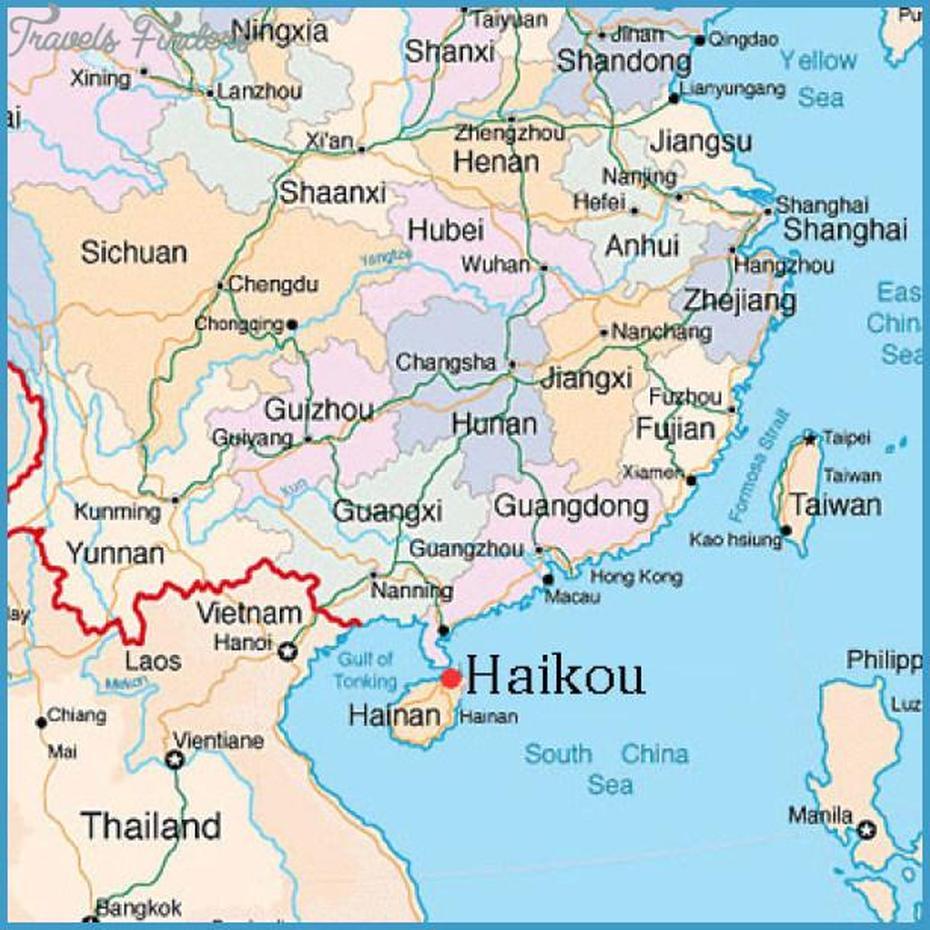 Haikou Map – Travelsfinders, Haikou, China, Haikou City, Sanya On