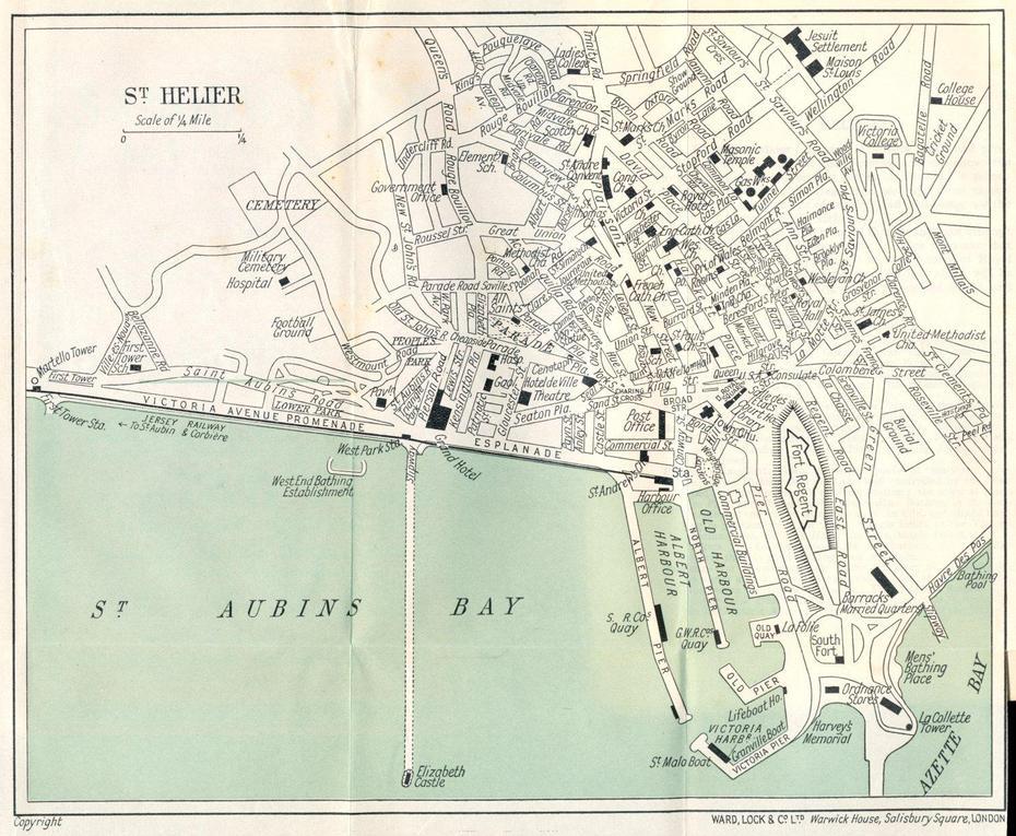 Map Of Saint Helier, Saint Helier, Jersey, Jersey Hotels, St Helier