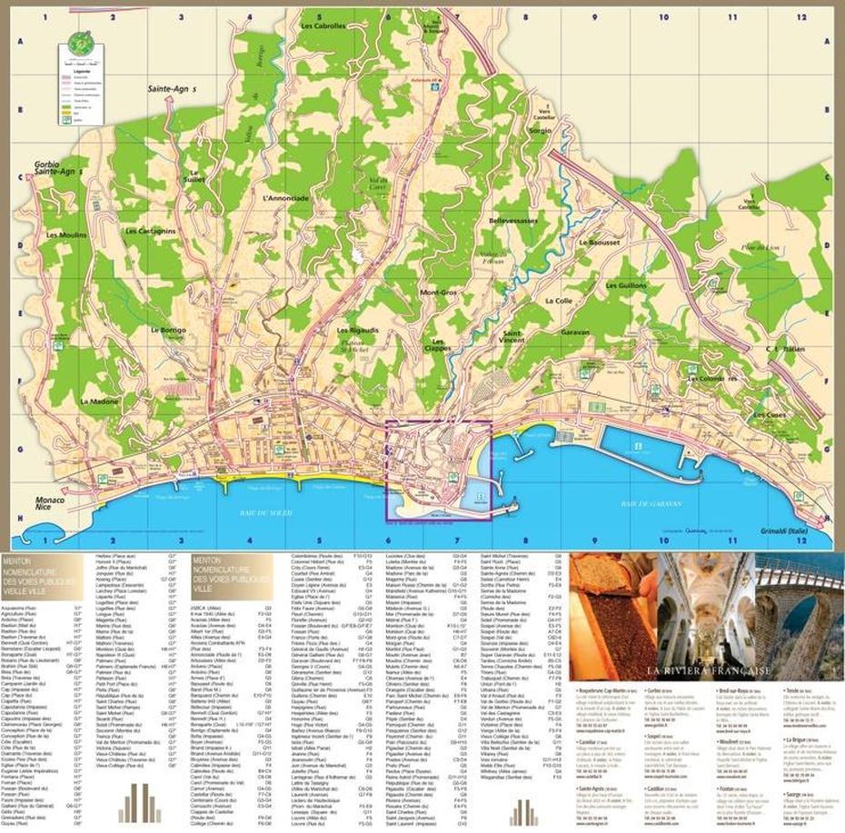 Menton Tourist Map, Menton, France, Menton France Tourism, Menton Provence