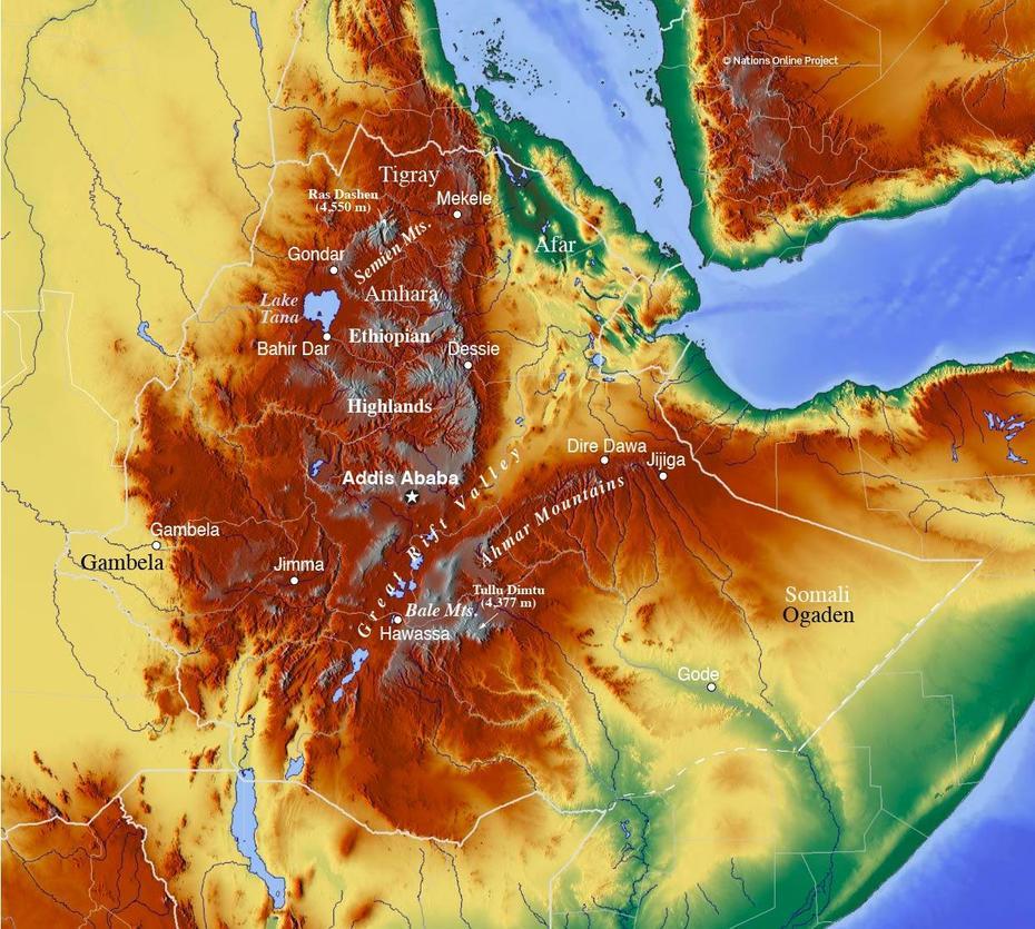 Political Map Of Ethiopia – Nations Online Project, Āzezo, Ethiopia, Ethiopia  Outline, Ethiopia Outline