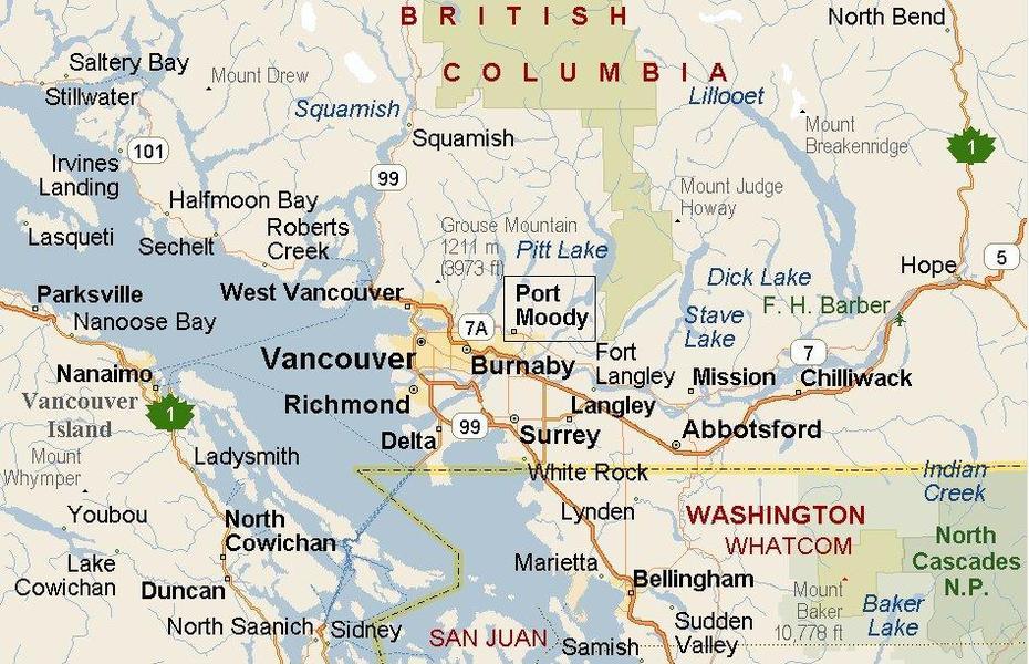 Port Moody, British Columbia Area Map & More, Port Moody, Canada, Port Coquitlam Canada, Port Moody British Columbia