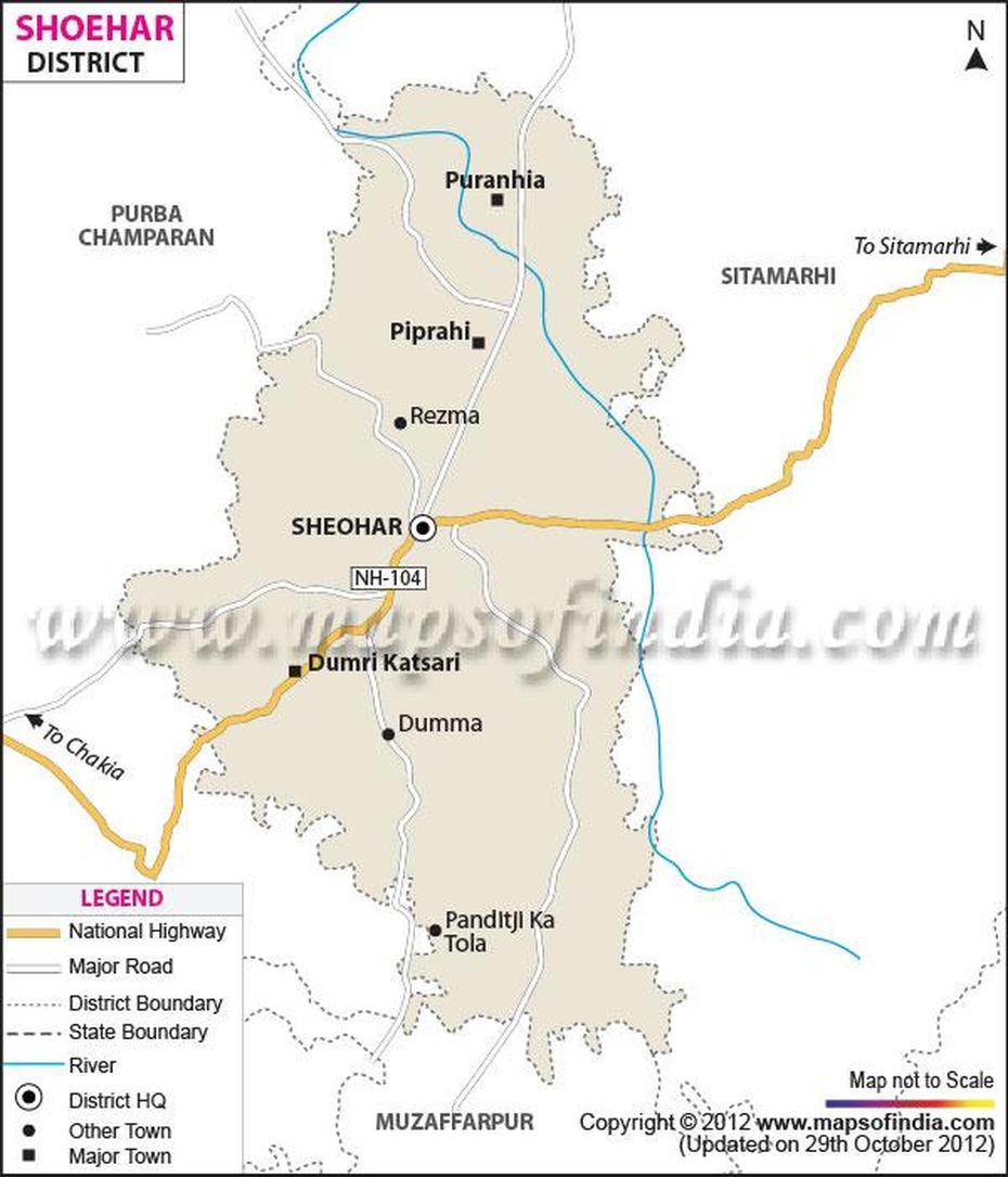 Sheohar District Map, Sheohar, India, Sitamarhi, Supaul