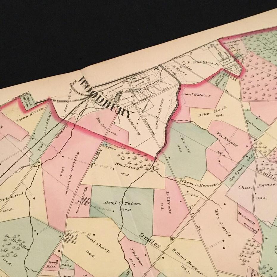 1877 Map Of Deptford Township Original Antique Map Rare Hand | Etsy, Deptford, United States, Woodbury Nj, Crystal Palace