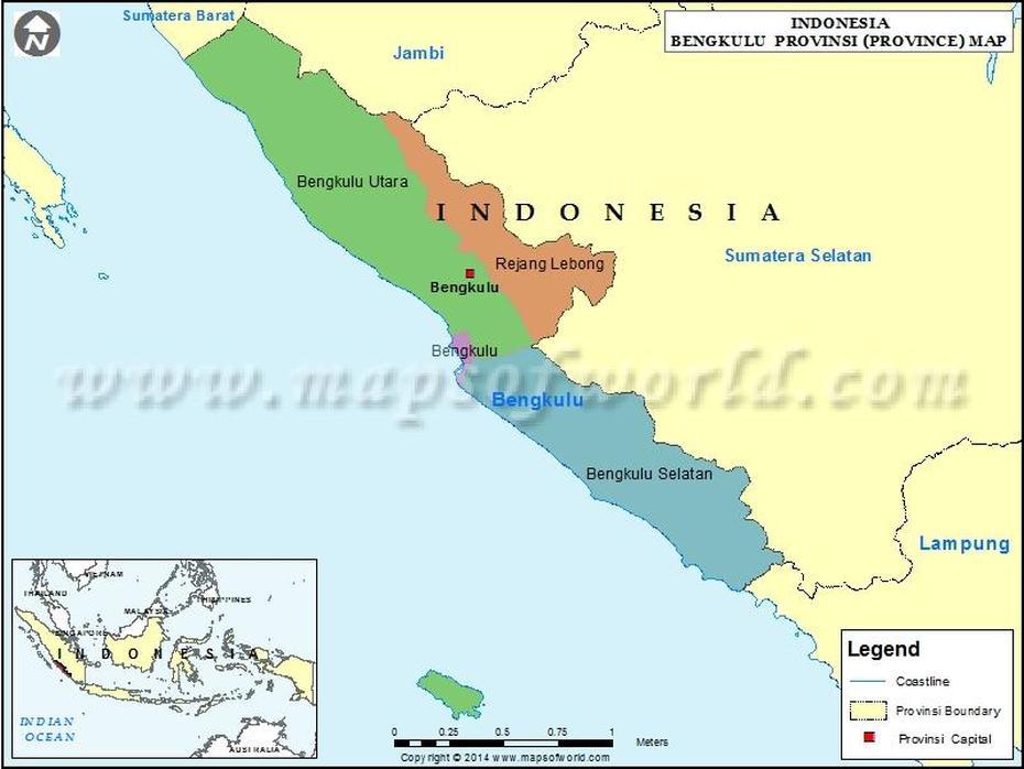 Bengkulu Map, Map Of Bengkulu Province, Indonesia, Bengkulu, Indonesia, Batik Bengkulu, Pantai Panjang Bengkulu