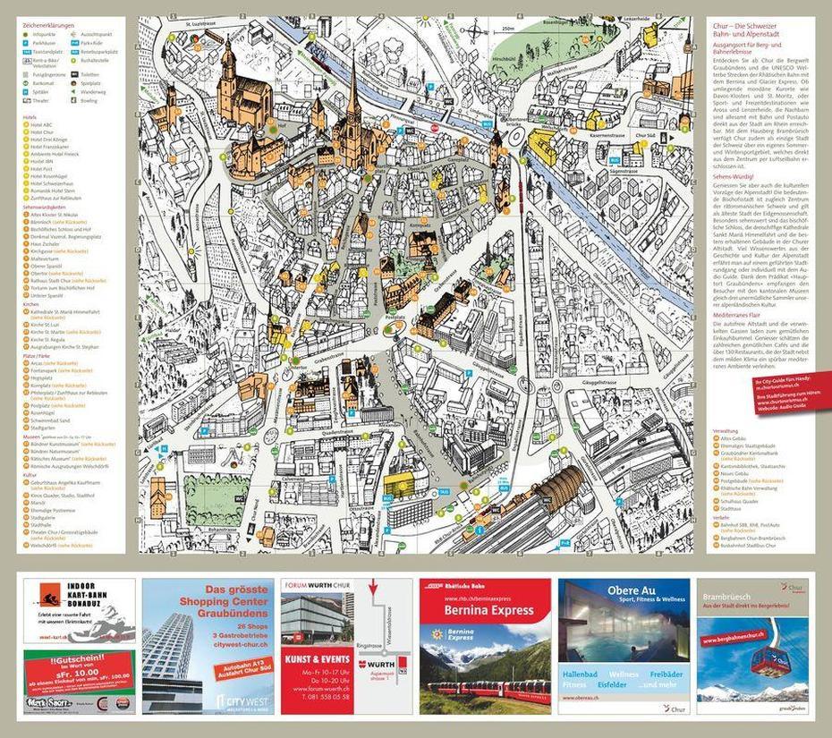 Chur Stadtplan Pdf, Chur, Switzerland, Railway  Of Switzerland, Chur Switzerland Attractions