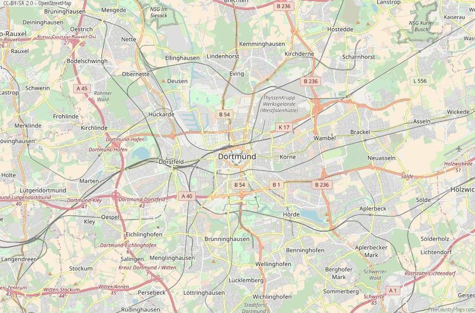 Dortmund Map Germany Latitude & Longitude: Free Maps, Dortmund, Germany, Germany  Printable, Hildesheim Germany