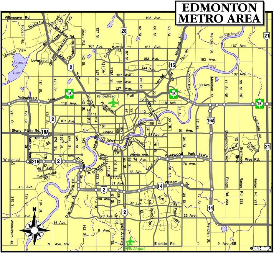 Edmonton City Map – Map Of Canada City Geography, Edmonton, Canada, Edmonton Aerial View, Edmonton Alberta Canada