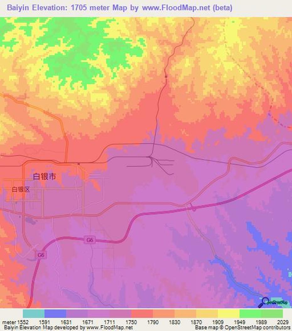 Elevation Of Baiyin,China Elevation Map, Topography, Contour, Baiyin, China, Yellow River  Stone Forest, Ferronickel