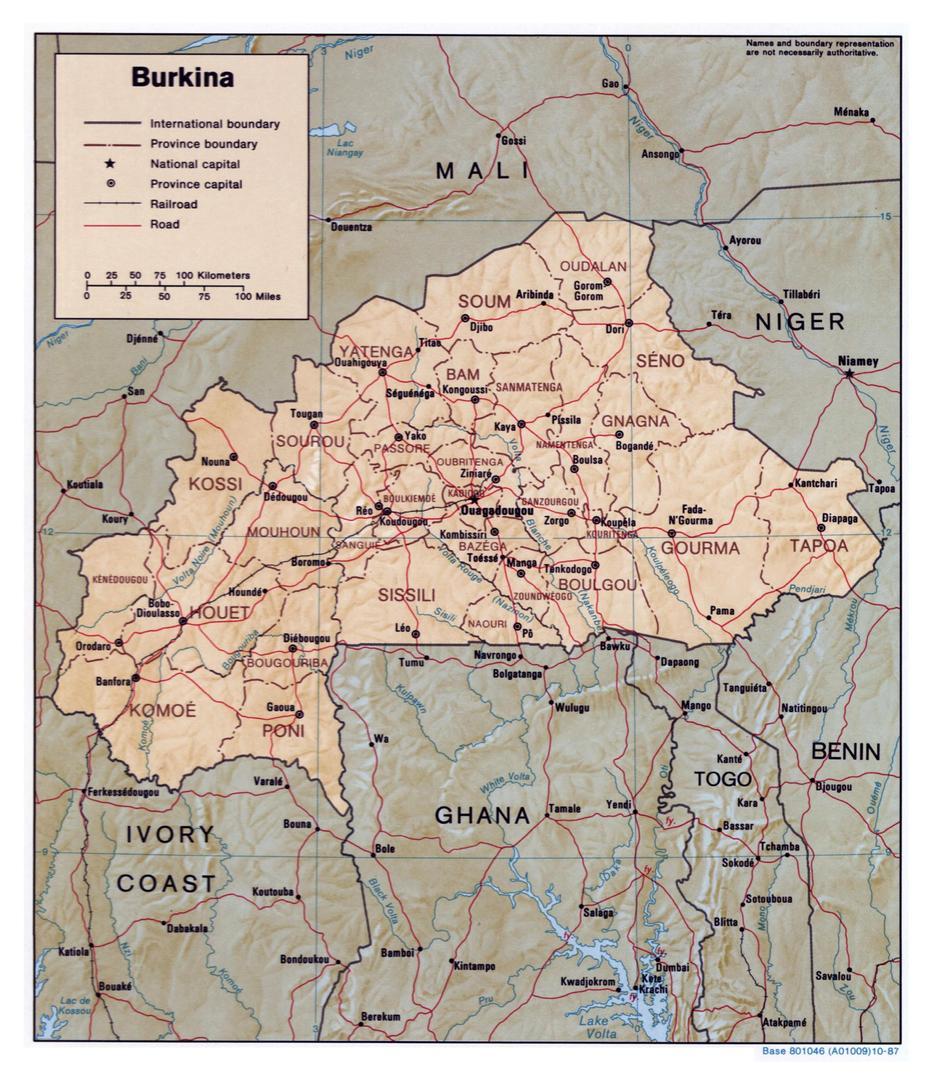 Large Detailed Political And Administrative Map Of Burkina Faso With …, Réo, Burkina Faso, Capital Of Burkina Faso, Banfora Burkina Faso