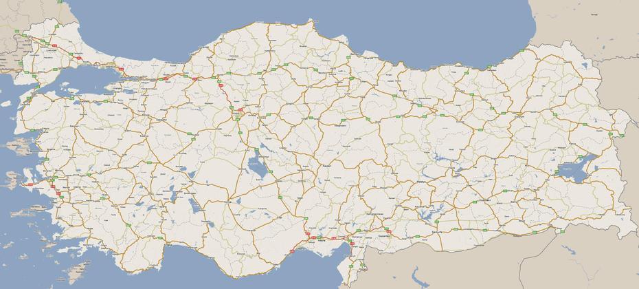 Large Detailed Roads Map Of Turkey. Turkey Large Detailed Roads Map …, Doğanşehir, Turkey, Turkey Cities, Western Turkey