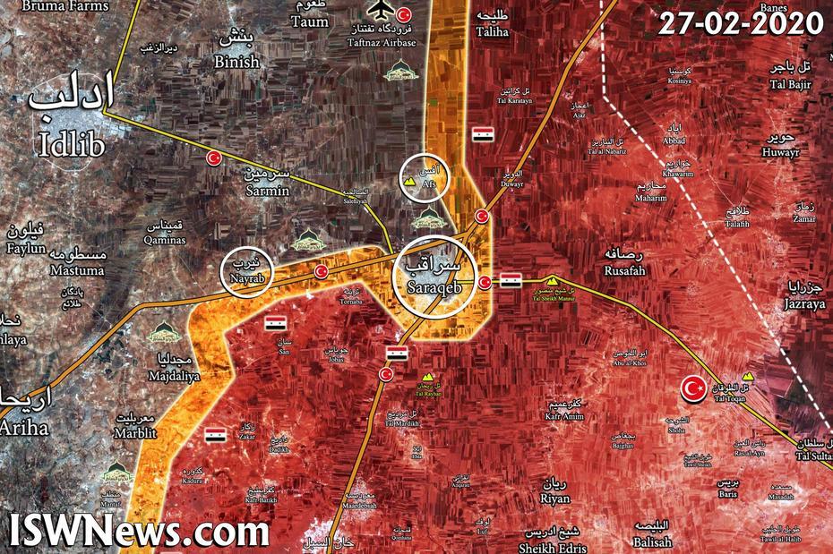 Map: Hts Captured Saraqib!  Islamic World News, Sarāqib, Syria, Idlib  Province, Syrian Prison