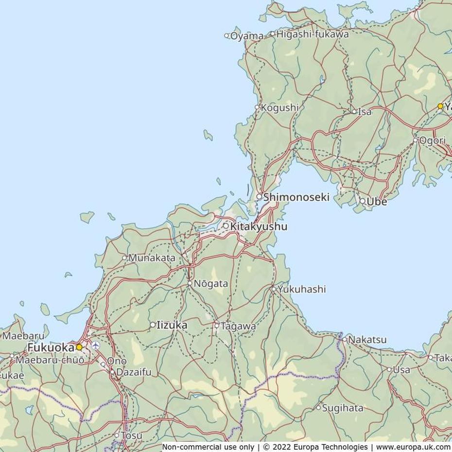 Map Of Kitakyushu, Japan | Global 1000 Atlas, Kitakyūshū, Japan, Kawasaki Japan, Shimonoseki Japan