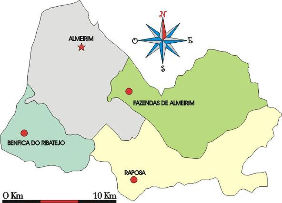 Mapa Administrativo Do Municipio De Almeirim, Almeirim, Brazil, Almeirim Cidade, Portugal  Kaart