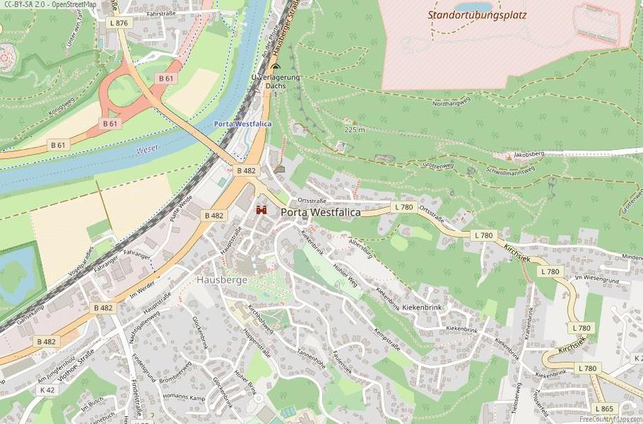 Porta Westfalica Map Germany Latitude & Longitude: Free Maps, Porta Westfalica, Germany, Porta Westfalica Rathaus, Waterloo  Il