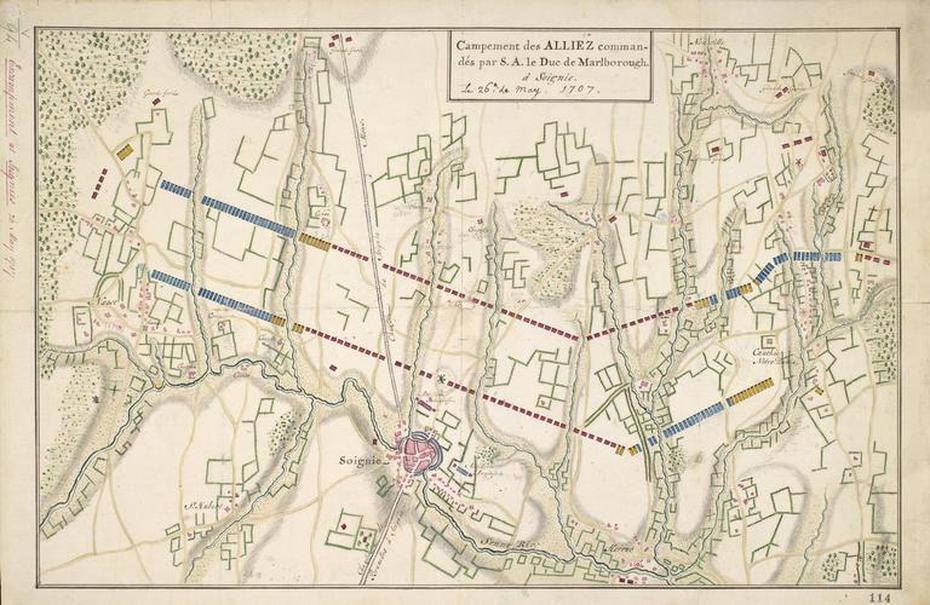 Rcin 725094 – Map Of Encampment At Soignies, 1707 (Soignies,…, Soignies, Belgium, Le  Belgique, Belgium Culture