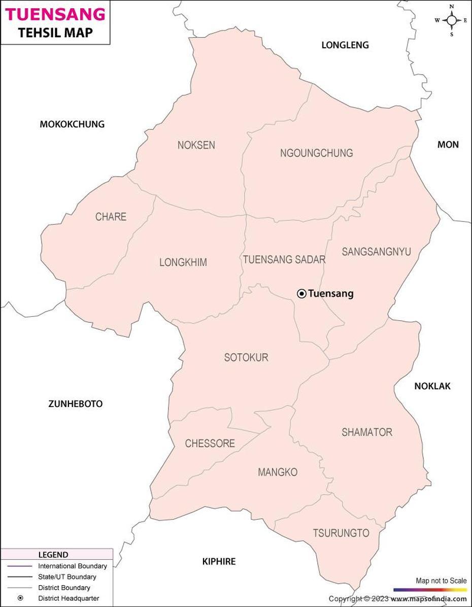 Tuensang Tehsil Map, Tuensang Tehsils, Tuensang, India, Tuensang Nagaland, Mon  Nagaland