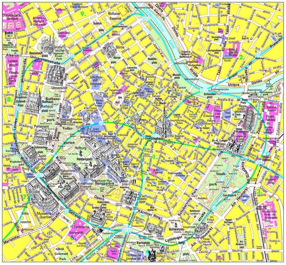 Vienna Inner City Tourist Map – Vienna Austria  Mappery | Mapa …, Vienna, Austria, Vienna Austria World, Vienna Austria District